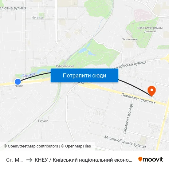 Ст. М. Нивки to КНЕУ / Київський національний економічний університет ім. В. Гетьмана map