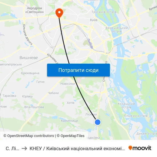 С. Лісники to КНЕУ / Київський національний економічний університет ім. В. Гетьмана map