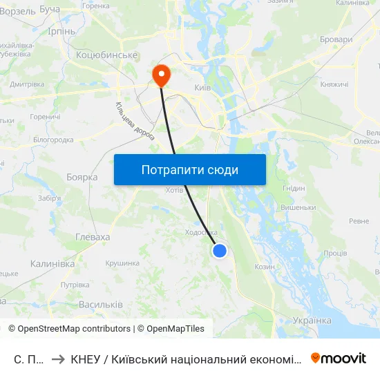 С. Підгірці to КНЕУ / Київський національний економічний університет ім. В. Гетьмана map