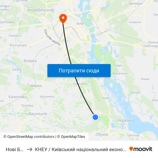 Нові Безрадичі to КНЕУ / Київський національний економічний університет ім. В. Гетьмана map