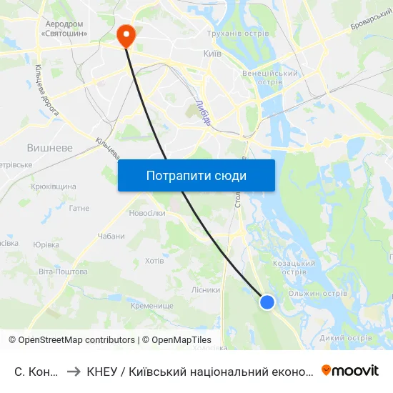 С. Конча-Заспа to КНЕУ / Київський національний економічний університет ім. В. Гетьмана map