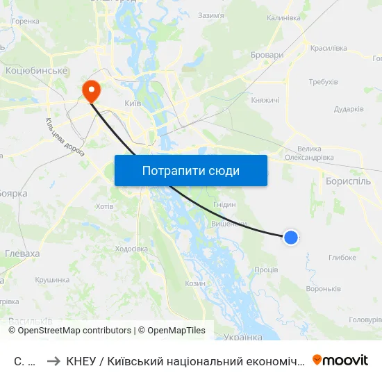С. Ревне to КНЕУ / Київський національний економічний університет ім. В. Гетьмана map