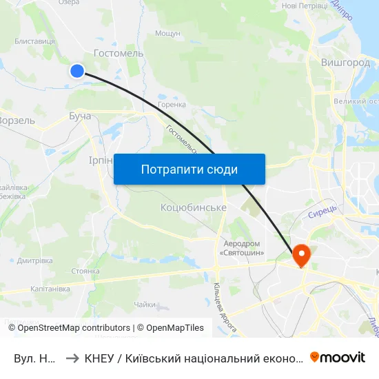 Вул. Некрасова to КНЕУ / Київський національний економічний університет ім. В. Гетьмана map