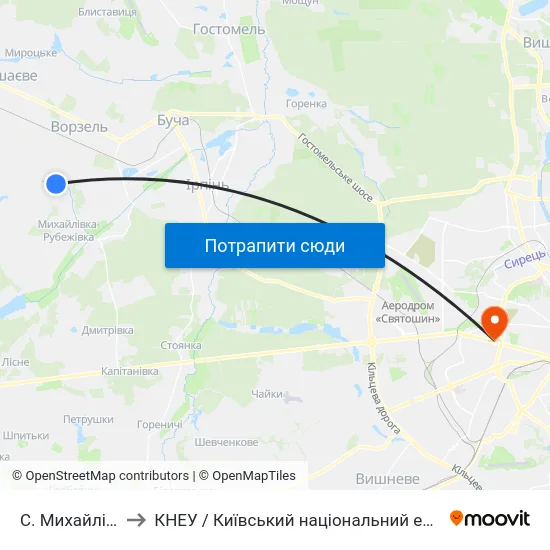 С. Михайлівка-Рубежівка to КНЕУ / Київський національний економічний університет ім. В. Гетьмана map