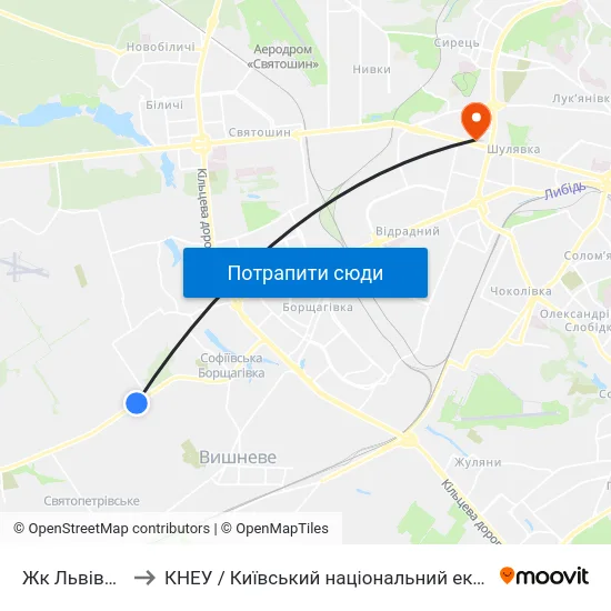 Жк Львівський Маєток to КНЕУ / Київський національний економічний університет ім. В. Гетьмана map