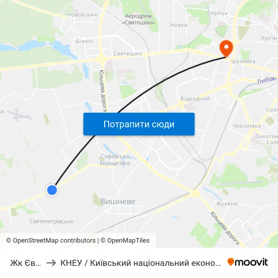 Жк Європейка to КНЕУ / Київський національний економічний університет ім. В. Гетьмана map