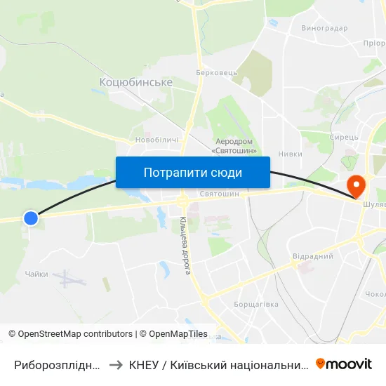 Риборозплідне Господарство Нивка to КНЕУ / Київський національний економічний університет ім. В. Гетьмана map