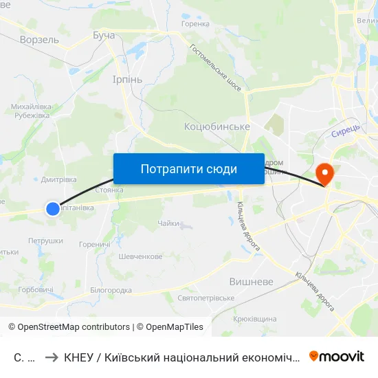 С. Мила to КНЕУ / Київський національний економічний університет ім. В. Гетьмана map