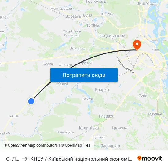 С. Лишня to КНЕУ / Київський національний економічний університет ім. В. Гетьмана map