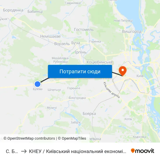 С. Бузова to КНЕУ / Київський національний економічний університет ім. В. Гетьмана map