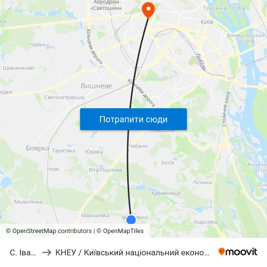 С. Іванковичі to КНЕУ / Київський національний економічний університет ім. В. Гетьмана map