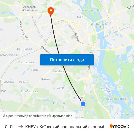 С. Лісники to КНЕУ / Київський національний економічний університет ім. В. Гетьмана map