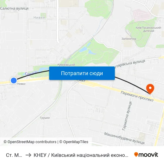 Ст. М. Нивки to КНЕУ / Київський національний економічний університет ім. В. Гетьмана map