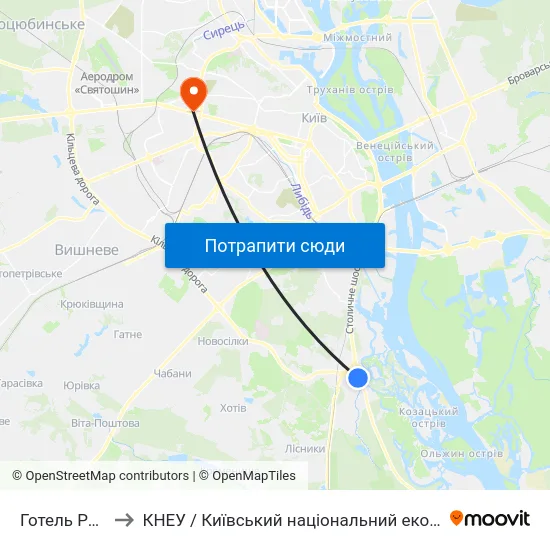 Готель Рамада Енкор to КНЕУ / Київський національний економічний університет ім. В. Гетьмана map