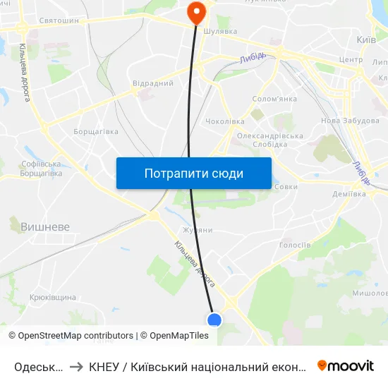 Одеський Ринок to КНЕУ / Київський національний економічний університет ім. В. Гетьмана map