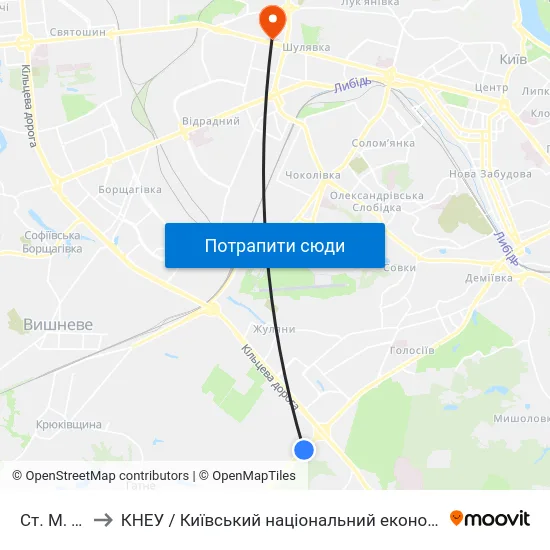 Ст. М. Теремки to КНЕУ / Київський національний економічний університет ім. В. Гетьмана map