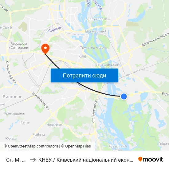 Ст. М. Осокорки to КНЕУ / Київський національний економічний університет ім. В. Гетьмана map