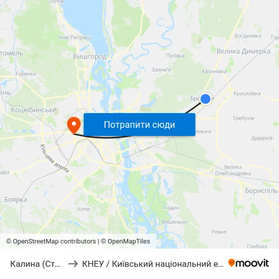 Калина (Стоматполіклініка) to КНЕУ / Київський національний економічний університет ім. В. Гетьмана map