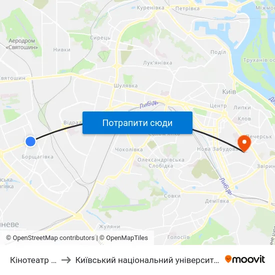 Кінотеатр Лейпциг to Київський національний університет культури і мистецтв map
