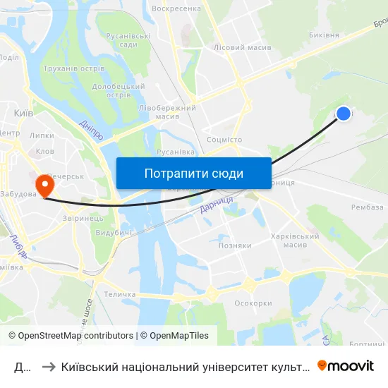 Дврз to Київський національний університет культури і мистецтв map