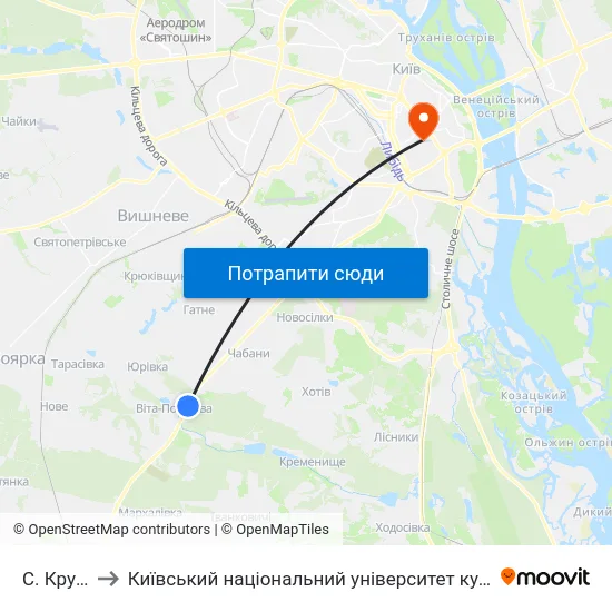 С. Круглик to Київський національний університет культури і мистецтв map