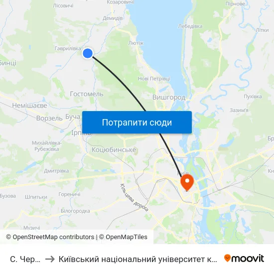С. Червоне to Київський національний університет культури і мистецтв map