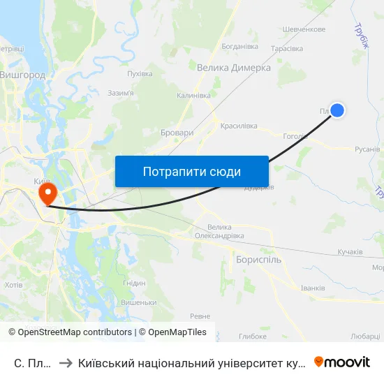 С. Плоске to Київський національний університет культури і мистецтв map