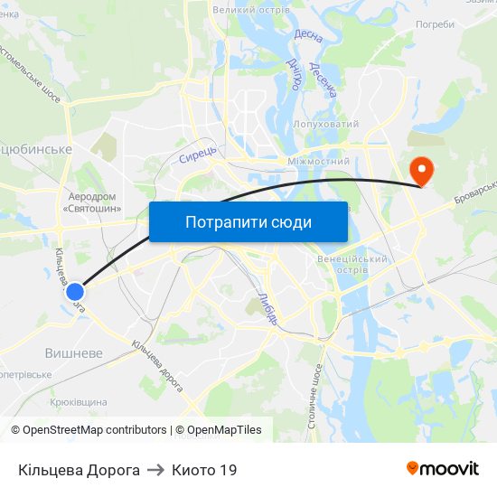 Кільцева Дорога to Киото 19 map