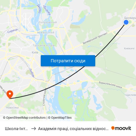 Школа-Інтернат to Академія праці, соціальних відносин і туризму map