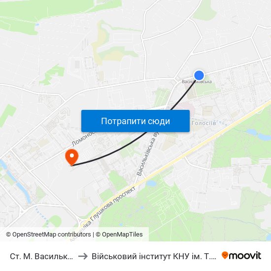 Ст. М. Васильківська to Військовий інститут КНУ ім. Т. Шевченка map