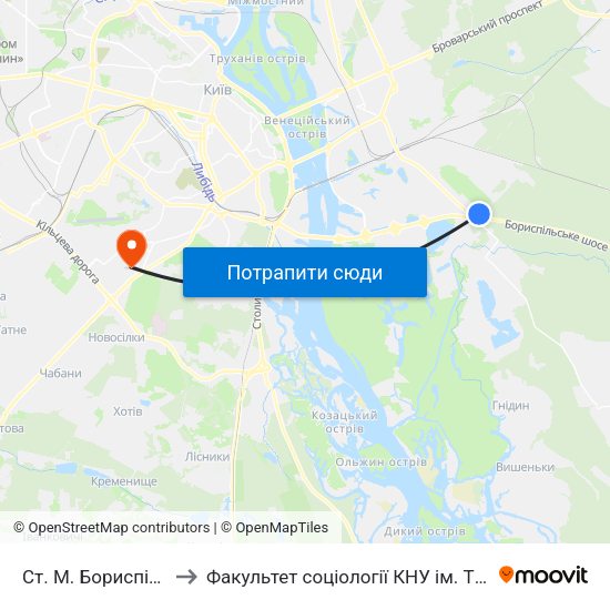 Ст. М. Бориспільська to Факультет соціології КНУ ім. Т. Шевченка map