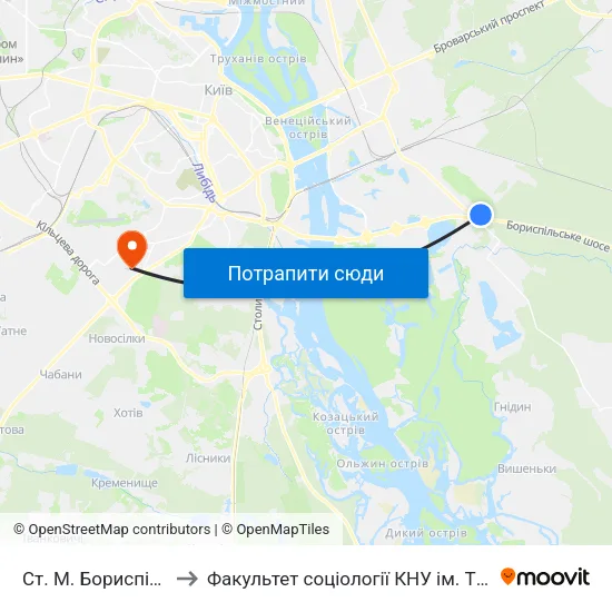 Ст. М. Бориспільська to Факультет соціології КНУ ім. Т. Шевченка map