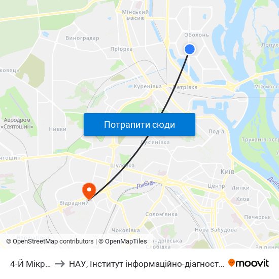 4-Й Мікрорайон to НАУ, Інститут інформаційно-діагностичних систем 11 корпус map