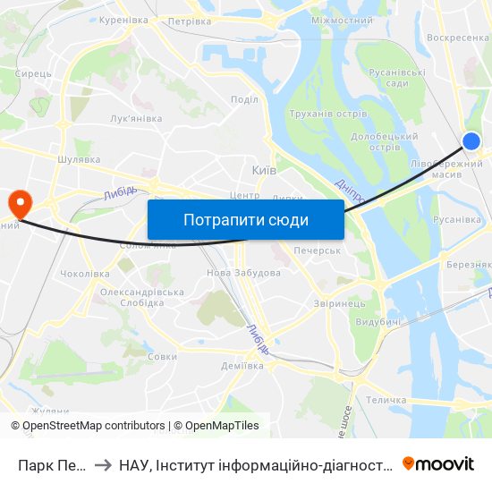 Парк Перемога to НАУ, Інститут інформаційно-діагностичних систем 11 корпус map