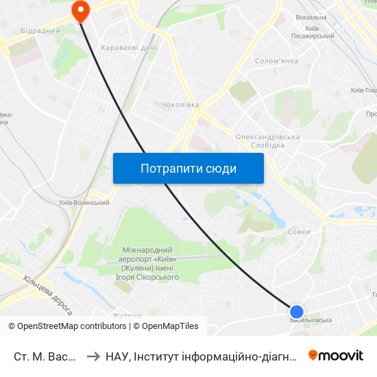 Ст. М. Васильківська to НАУ, Інститут інформаційно-діагностичних систем 11 корпус map