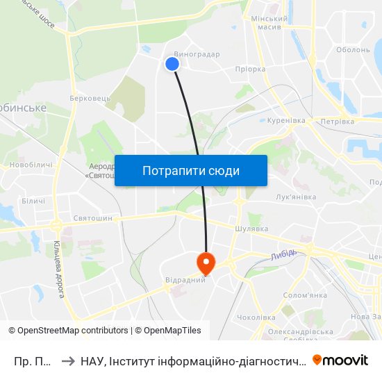 Пр. Правди to НАУ, Інститут інформаційно-діагностичних систем 11 корпус map