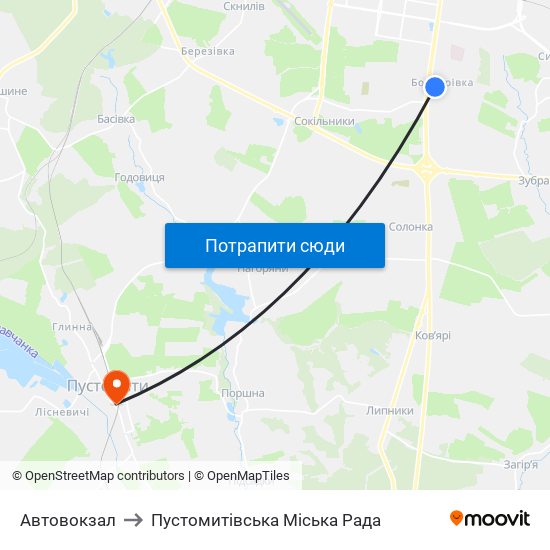 Автовокзал to Пустомитівська Міська Рада map