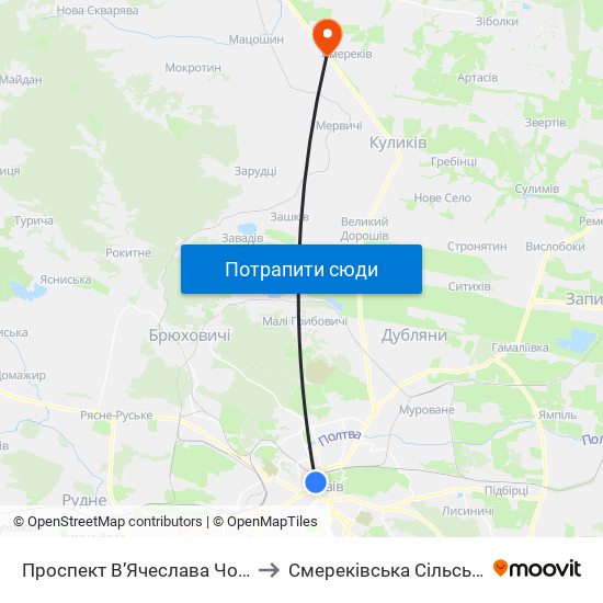 Проспект В’Ячеслава Чорновола to Смереківська Сільська Рада map