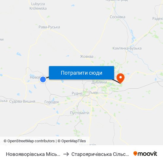 Новояворівська Міська Рада to Старояричівська Сільська Рада map