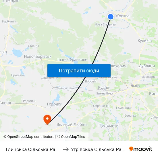Глинська Сільська Рада to Угрівська Сільська Рада map