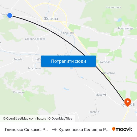 Глинська Сільська Рада to Куликівська Селищна Рада map