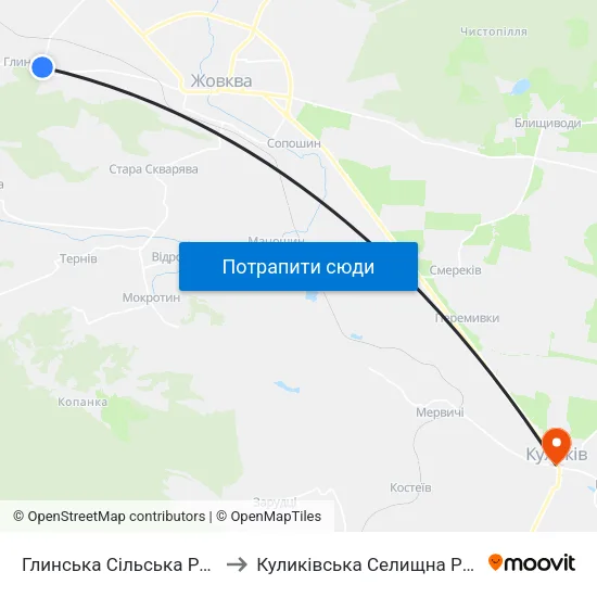 Глинська Сільська Рада to Куликівська Селищна Рада map
