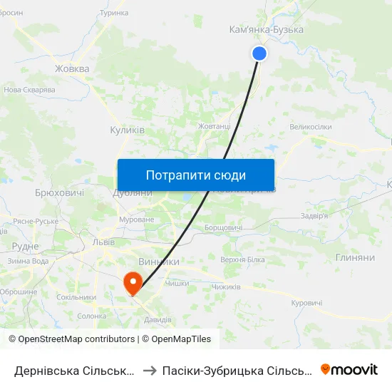 Дернівська Сільська Рада to Пасіки-Зубрицька Сільська Рада map