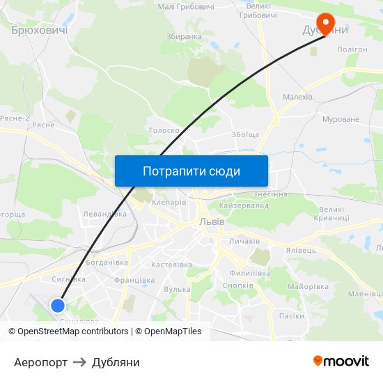 Аеропорт to Дубляни map