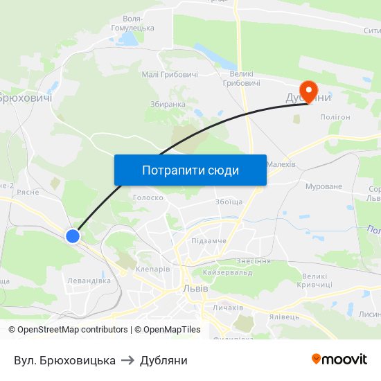 Вул. Брюховицька to Дубляни map