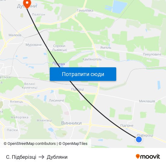 С. Підберізці to Дубляни map