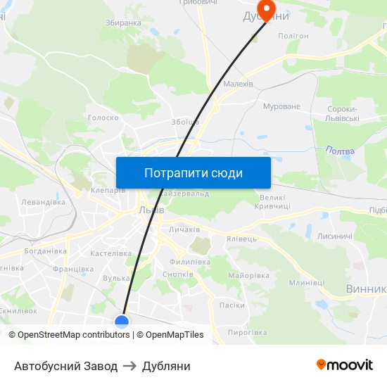 Автобусний Завод to Дубляни map