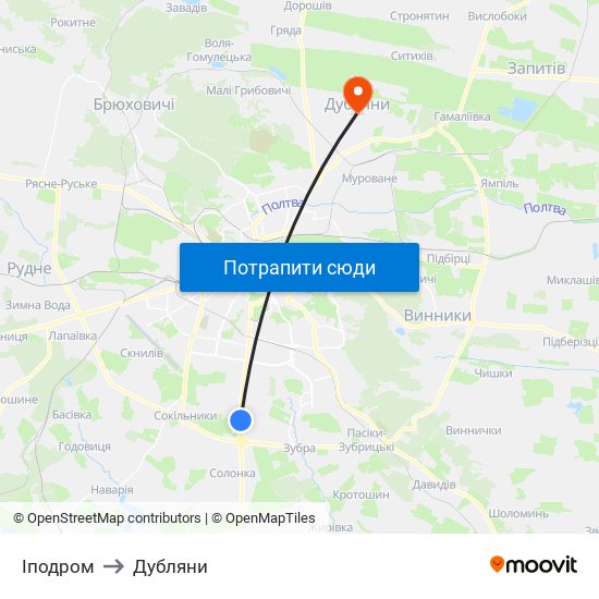 Іподром to Дубляни map