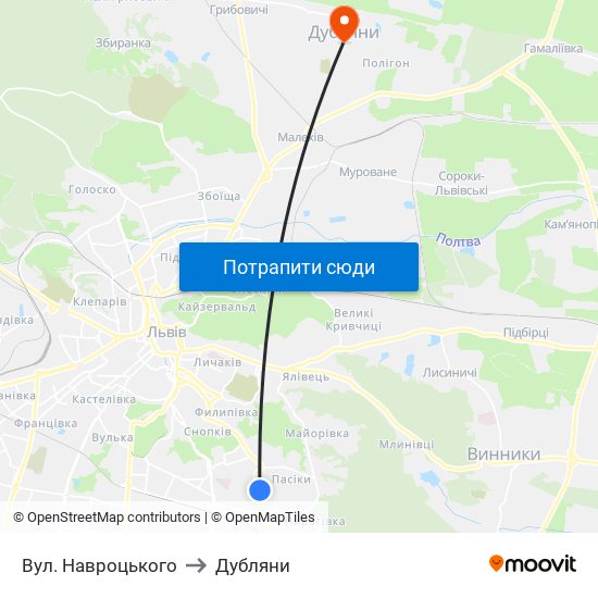 Вул. Навроцького to Дубляни map