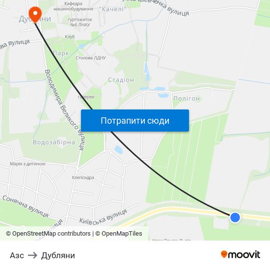 Азс to Дубляни map